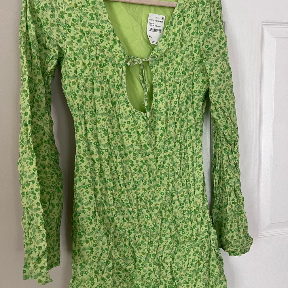 Charlie Holiday Lime Floral Tie-Front Dress